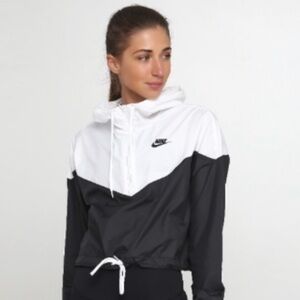 NSW Nike Cropped Windbreaker in Black and White size XS